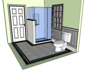 Concept Tile and Design Scott Klandl Vermont 3D Modeling Sketchup Verde Antique Serpentine Burlington Renovation Remodel Border Wainscoting