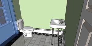 Concept Tile and Design Scott Klandl Vermont 3D Modeling Sketchup Verde Antique Serpentine Burlington Renovation Remodel Greek Key Entry