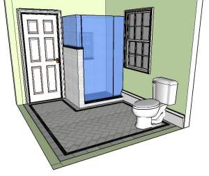 Concept Tile and Design Scott Klandl Vermont 3D Modeling Sketchup Verde Antique Serpentine Burlington Renovation Remodel Herringbone Slab